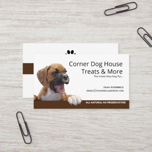 Healthy Homemade Dog Treats Business Card