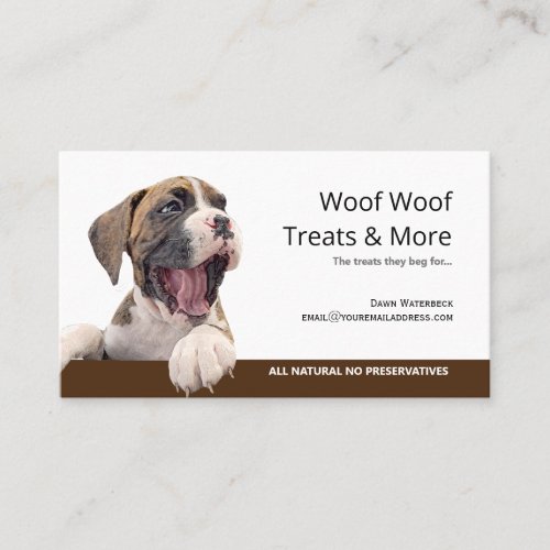 Healthy Homemade Dog Treats Business Card