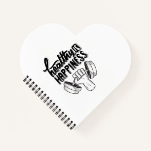 healthy is happiness gym motivation design notebook