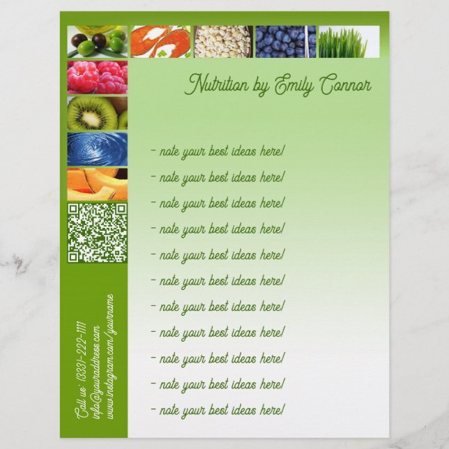 Healthy Life Nutritionist Green Design Letterhead (Front)