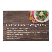 Healthy Life: The Lean Guide to Weight Loss Placemat