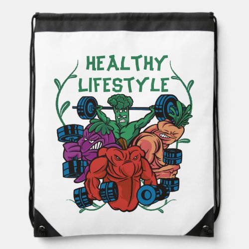Healthy Lifestyle Choices Exercise  Drawstring Bag