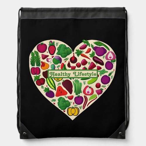 Healthy Lifestyle Choices Exercise Drawstring Bag