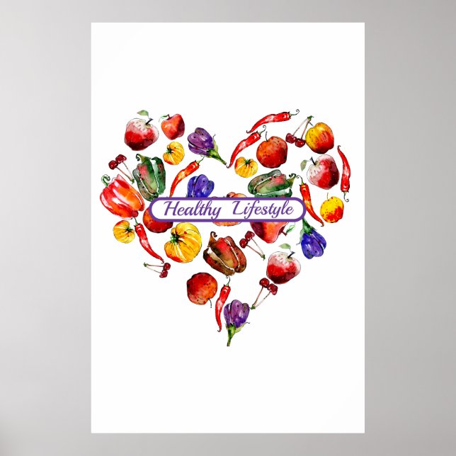 Healthy Lifestyle Choices Exercise - Heart Poster (Front)