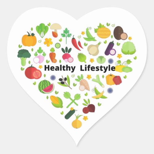 healthy lifestyle choices exercise  heart sticker