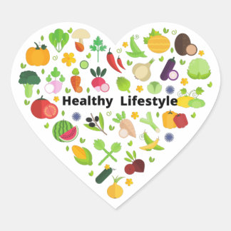 healthy lifestyle choices exercise heart sticker