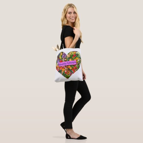 Healthy Lifestyle Choices Exercise _ Heart Tote Bag