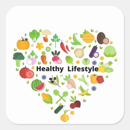 healthy lifestyle choices exercise  square sticker