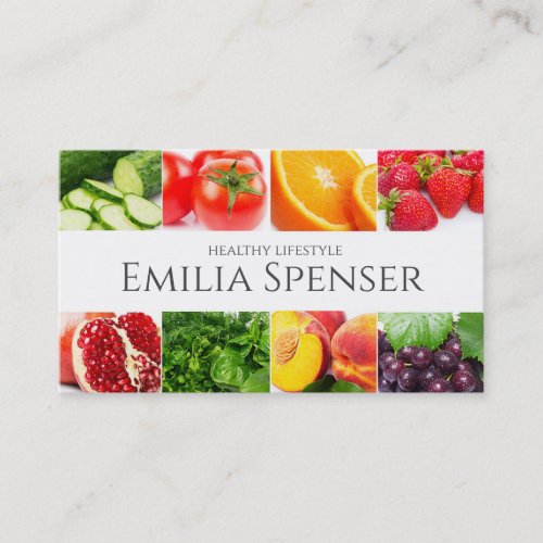 Healthy Lifestyle Nutrition Fresh Food Diet Expert Business Card