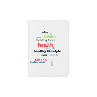 Healthy Lifestyle Word Cloud Passport Holder