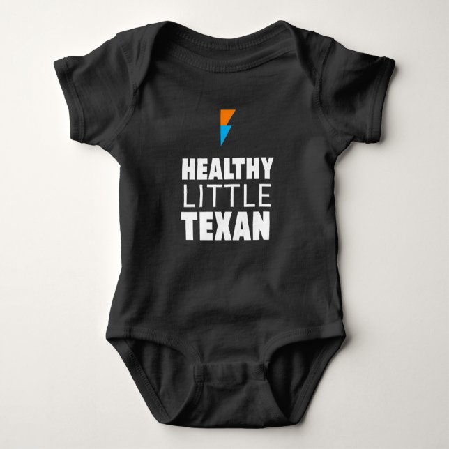 Healthy Little Texan - Black Baby Bodysuit (Front)