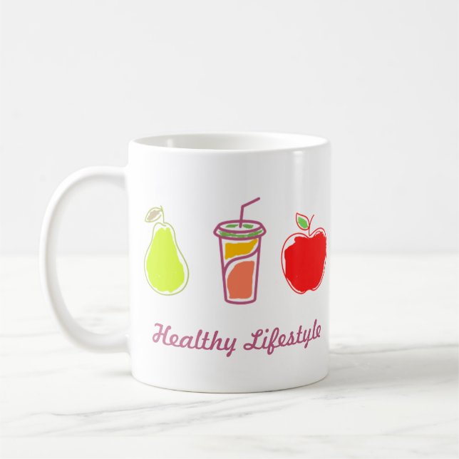 Healthy Living Colorful Food And Beverage Art  Coffee Mug (Left)