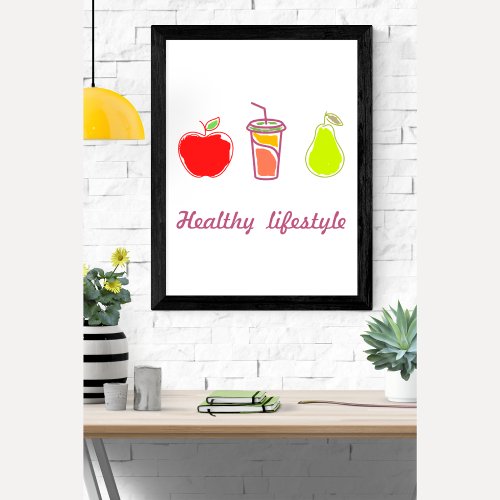 Healthy Living Colorful Food And Beverage Art Poster