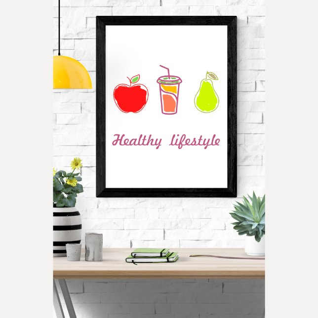 Healthy Living Colorful Food And Beverage Art Poster (Creator Uploaded)