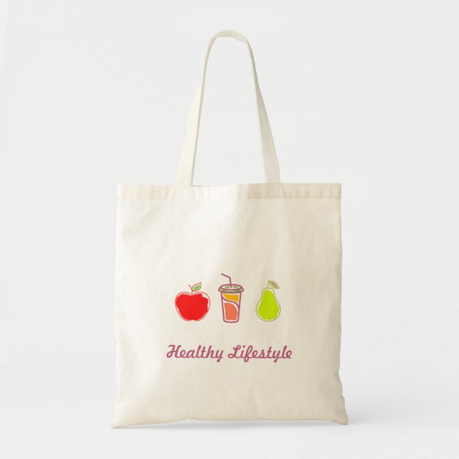Healthy Living Colorful Food And Beverage Art Tote Bag (Front)