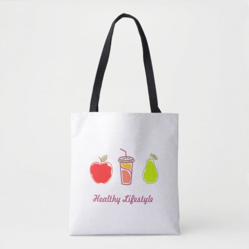 Healthy Living Colorful Food And Beverage  Tote Bag