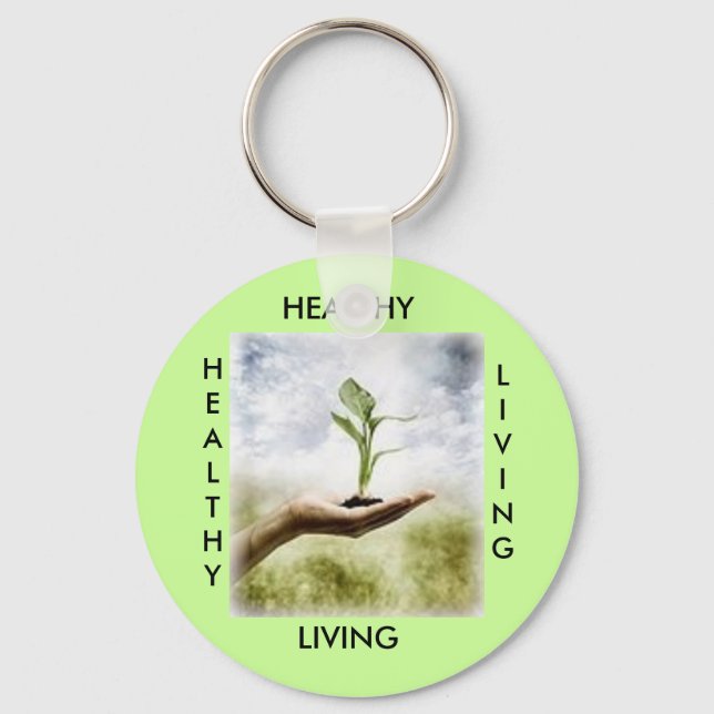 , HEALTHY, LIVING, HEALTHY... - Customized Keychain (Front)