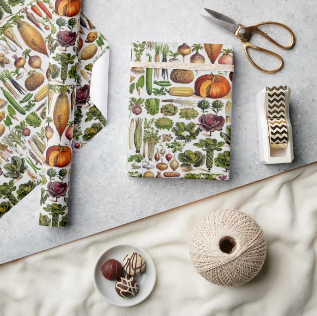 Healthy living produce vegetables  wrapping paper (Crafts)