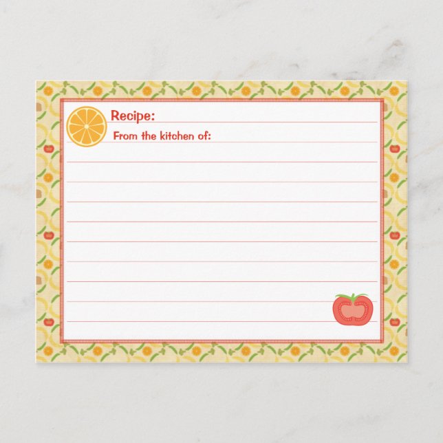 Healthy Living Recipe Card (Front)