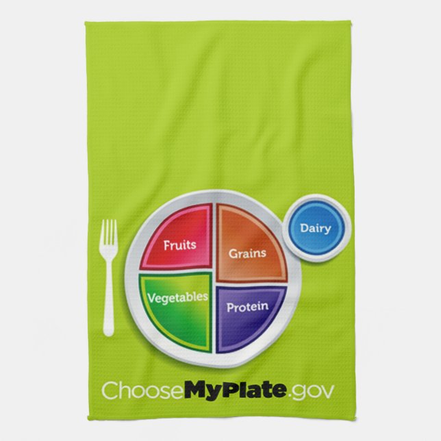 Healthy Meal Planning Choose My Plate Kitchen Towel (Vertical)