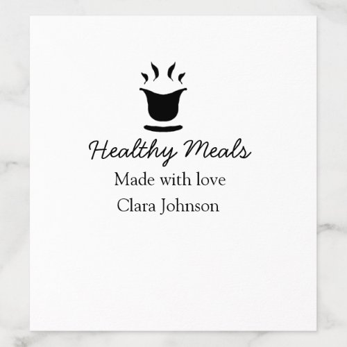 Healthy meals with love add name restaurant place  envelope liner
