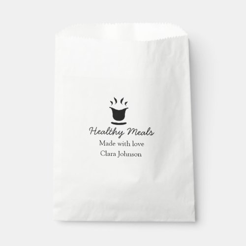 Healthy meals with love add name restaurant place  favor bag