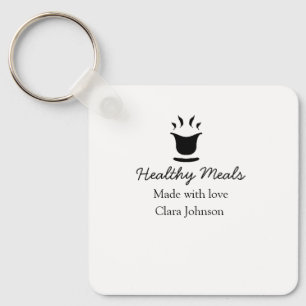 Healthy meals with love add name restaurant place keychain