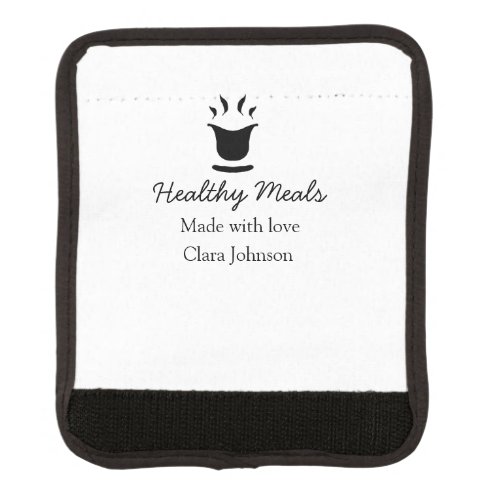 Healthy meals with love add name restaurant place  luggage handle wrap