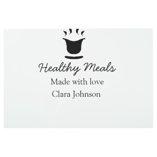 Healthy meals with love add name restaurant place  metal print