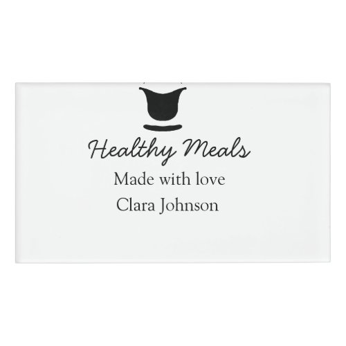 Healthy meals with love add name restaurant place  name tag