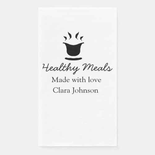 Healthy meals with love add name restaurant place  paper guest towels
