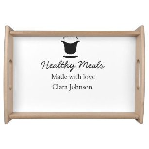 Healthy meals with love add name restaurant place serving tray