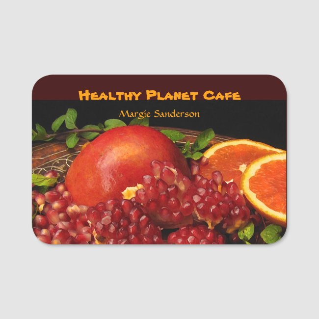 Healthy Natural Food Cafe and Restaurant Name Tag