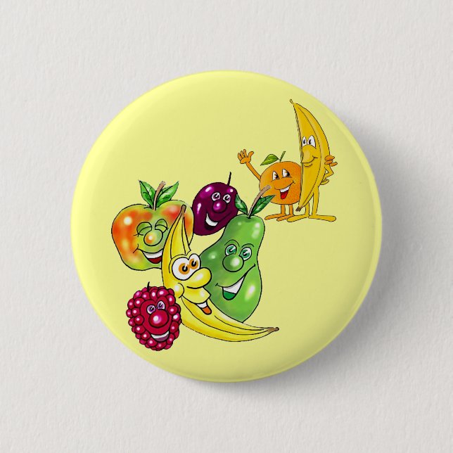 Healthy Nutritional Fruit Pinback Button (Front)