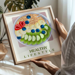 Healthy Oatmeal Bowl with Fresh Fruit - Lifestyle Acrylic Print