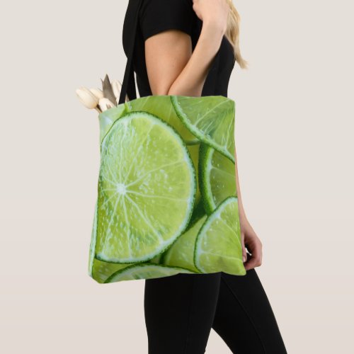 Healthy Organic Lime Fruit Realistic Pattern   Tote Bag