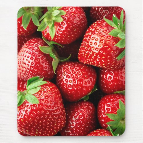 Healthy Organic Strawberry Fruit Realistic Pattern Mouse Pad