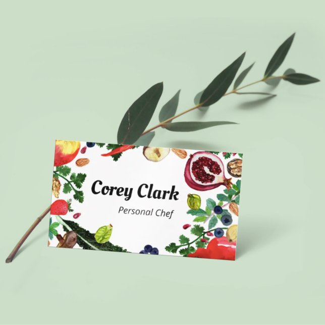 Healthy Personal Chef Nutritionist Modern Veggies Business Card (Creator Uploaded)
