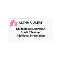 Healthy Pink Lungs; asthma alert Label