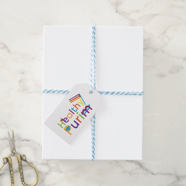 Healthy Purim greeting Gift Tags (With Twine)