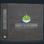 Healthy Salad Vegetables Catering Logo Chalkboard 3 Ring Binder<br><div class="desc">Coordinates with the Healthy Salad Vegetables Catering Logo Chalkboard Business Card Template by 1201AM. A logo of a salad bowl depicts healthy eating, nutrition, and organic food on this personalized binder. Set on a dark chalkboard background image for a kitchen-y feel. Perfect for personal chefs, nutritionists, food delivery, homemade meals...</div>