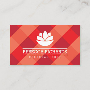 Healthy Salad Vegetables Catering Logo Red Business Card