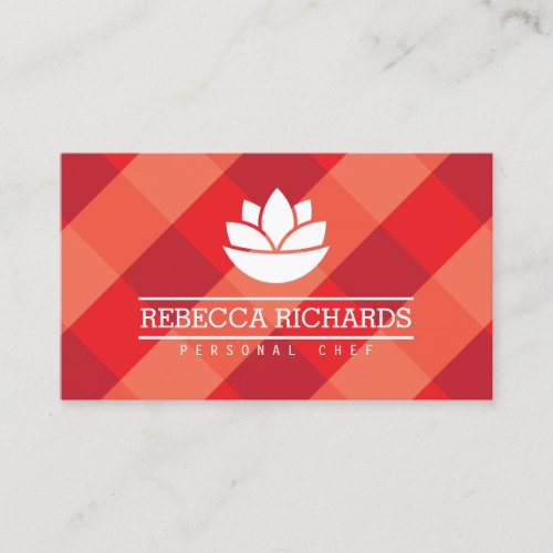 Healthy Salad Vegetables Catering Logo Red Business Card