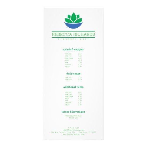 Healthy Salad Vegetables Catering Menu Flyer Rack Card