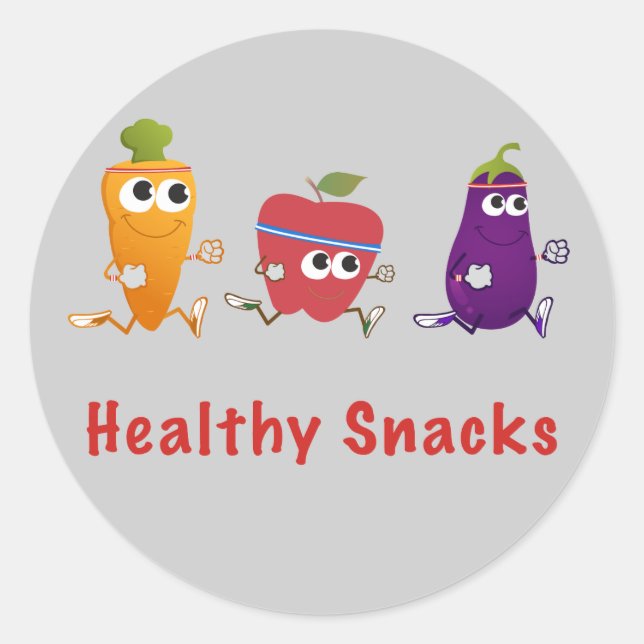 Healthy Snacks Classic Round Sticker (Front)