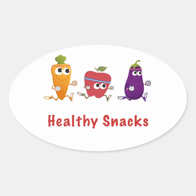 Healthy Snacks Oval Sticker (Front)