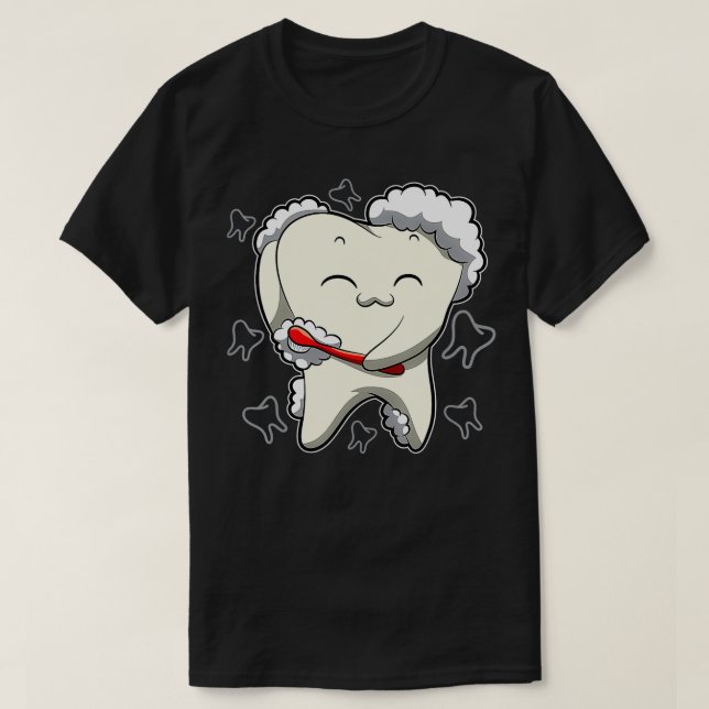 Healthy Teeth  Daily Tooth Brushing  Dentist  T-Shirt (Design Front)