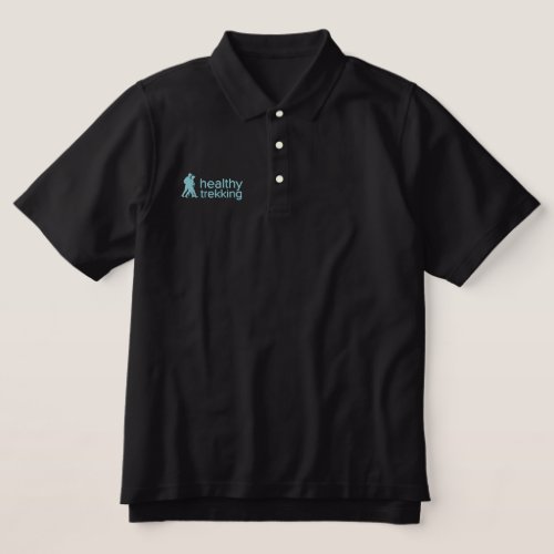 Healthy Trekking Aqua Embroidered Logo Embroidered Polo Shirt