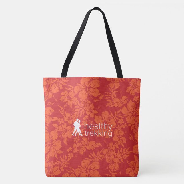 Healthy Trekking Hawaiian Hibiscus Red Beach Bag (Front)