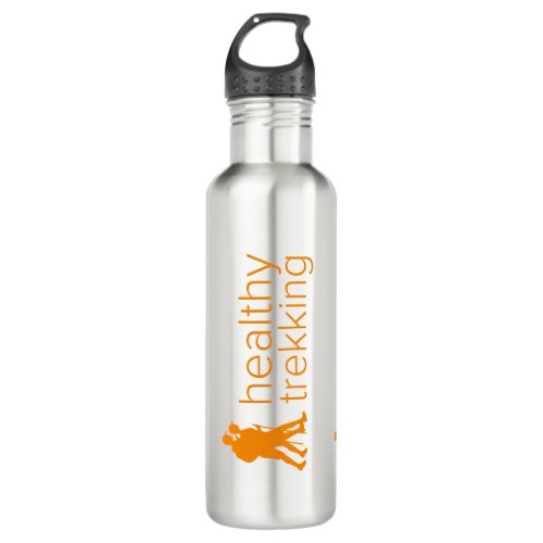 Healthy Trekking Tangerine Logo Travel Water Bottle